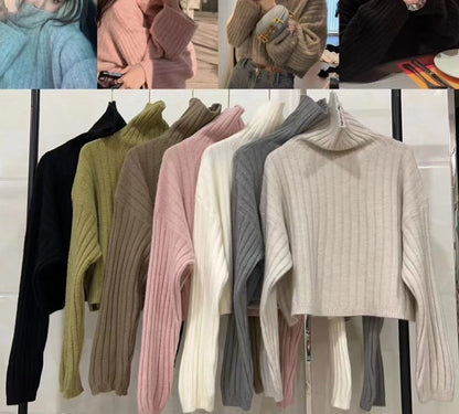 Damen Rollkragenpullover Rippstruktur Weitschnitt Norvielle