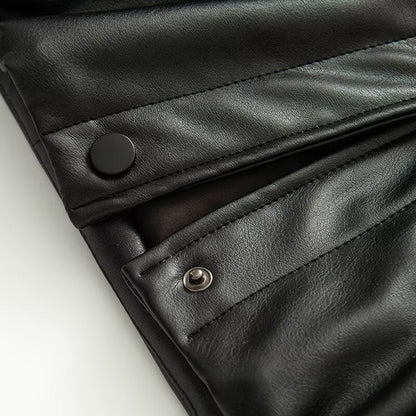 Damen Kunstlederjacke Stehkragen Norvielle