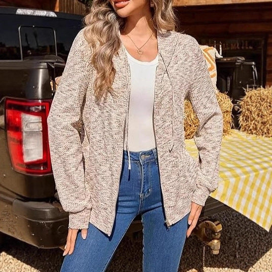 Damen Zip-Jacke mit Kapuze Norvielle Bequem
