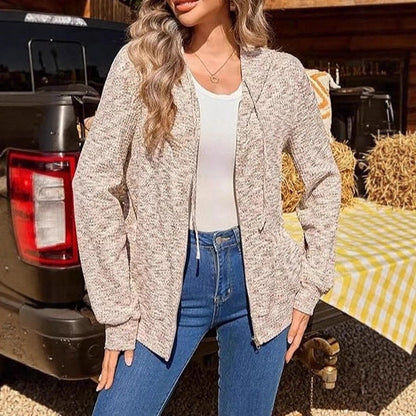 Damen Zip-Jacke mit Kapuze Norvielle Bequem