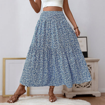 Damen Maxirock Floralmuster Elastischer Bund Norvielle