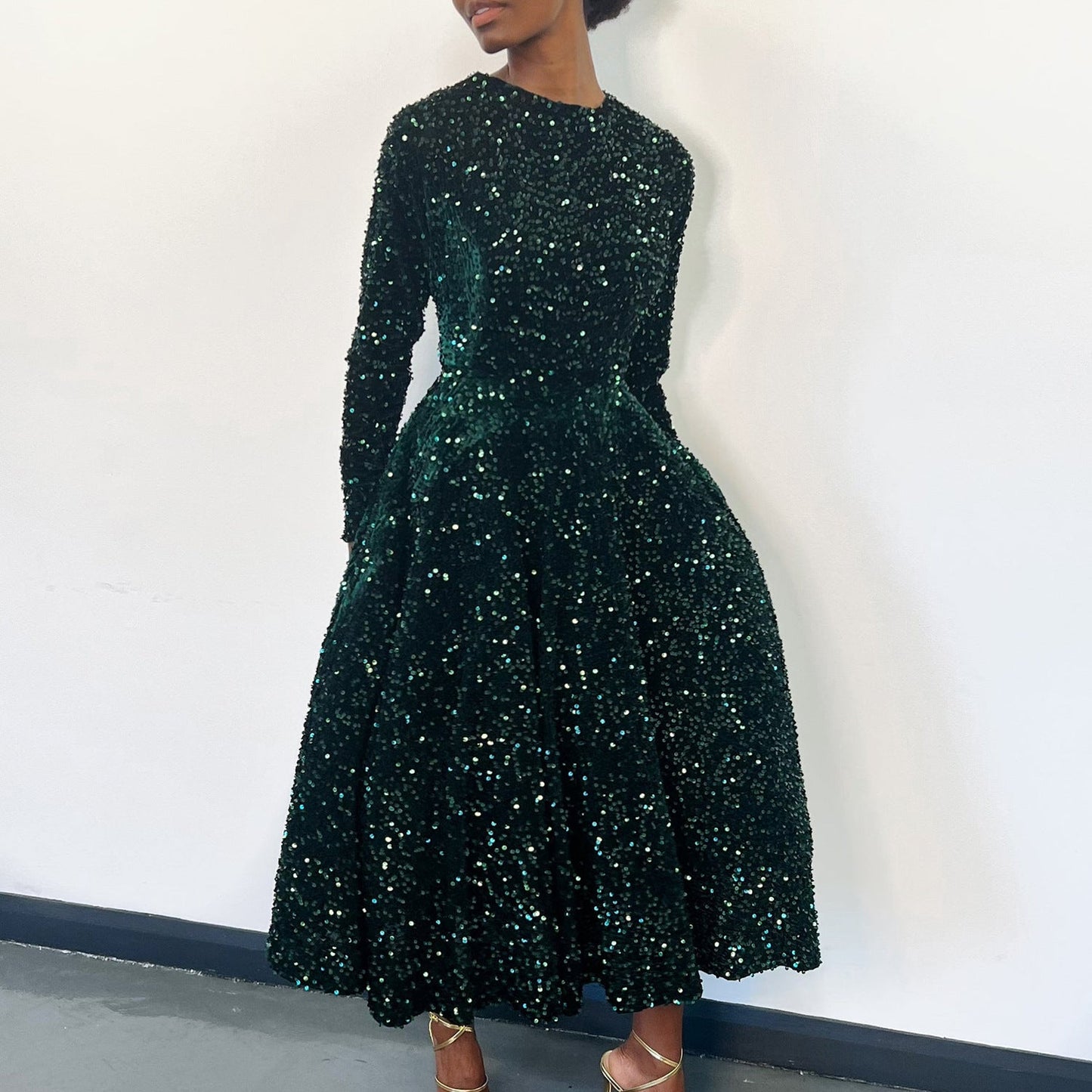 Damen Abendkleid Lang Glitzernd