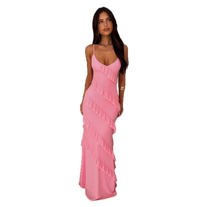 Damen Maxikleid Rüschendesign Schmeichelnder Schnitt Norvielle
