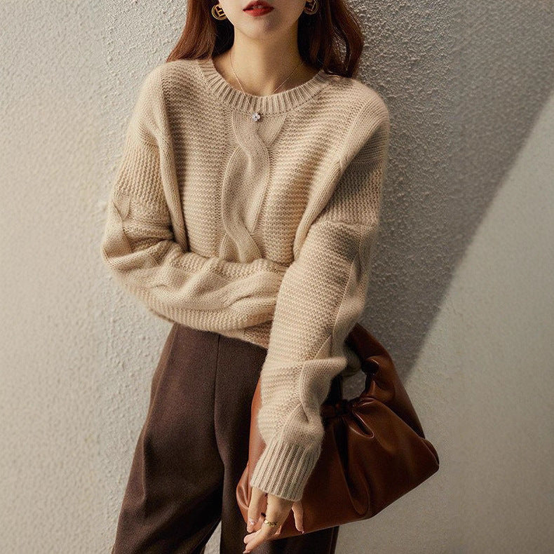 Damen Strickpullover Strukturiertes Muster Weich Norvielle - Norvielle