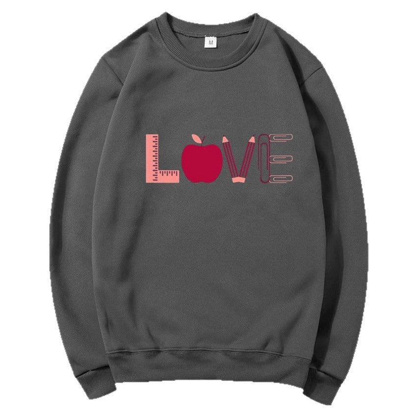 Damen Sweatshirt Kreatives Love-Motiv Norvielle