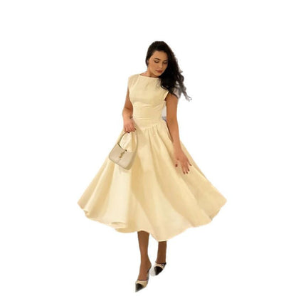 Damen Midi-Kleid Schwingender Rock Elegantes Design
