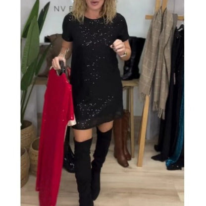 Damen Partykleid Paillettenbesatz Moderner Schnitt Norvielle - Norvielle