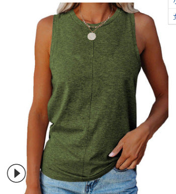 Damen Ärmelloses T-Shirt Elegant Schnitt Norvielle
