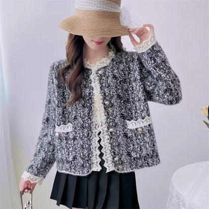 Damen Strickjacke mit Perlen und Spitzen Norvielle - Norvielle