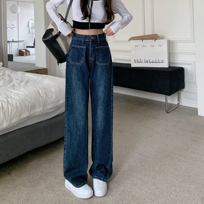 Damen High-Waist Jeans Weit Norvielle