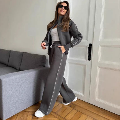 Damen Sweat-Set Hochkragen Weites Design Norvielle