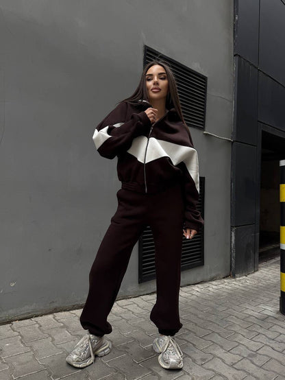 Damen Sportset Kapuzenpullover Jogginghose Norvielle