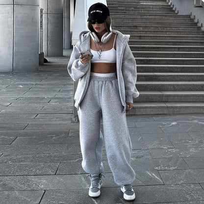 Damen Sportliche Hoodie Jogginghose Set Norvielle - Norvielle