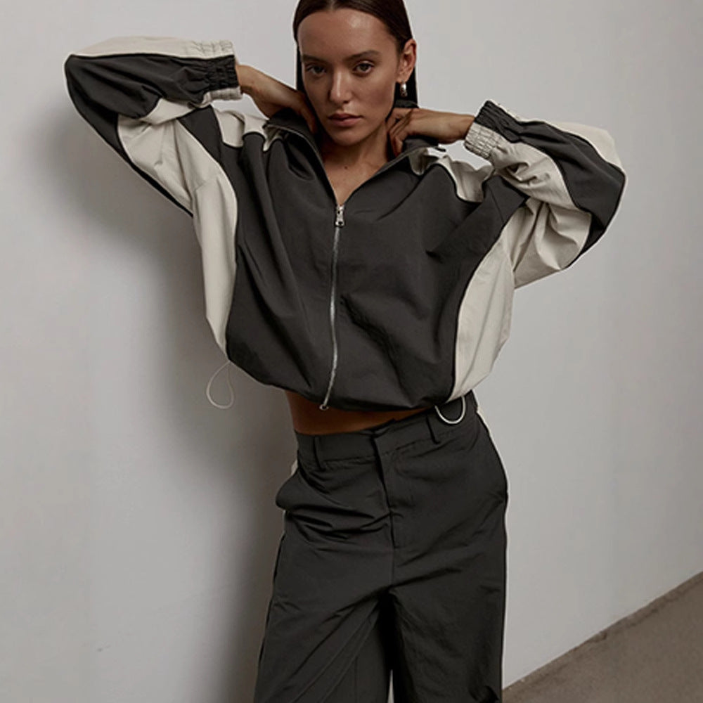 Damen Oversized Jacke Sportlich Reißverschluss Norvielle
