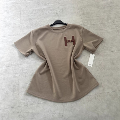 Damen T-Shirt Lässiger Schnitt Baumwolle Weiß