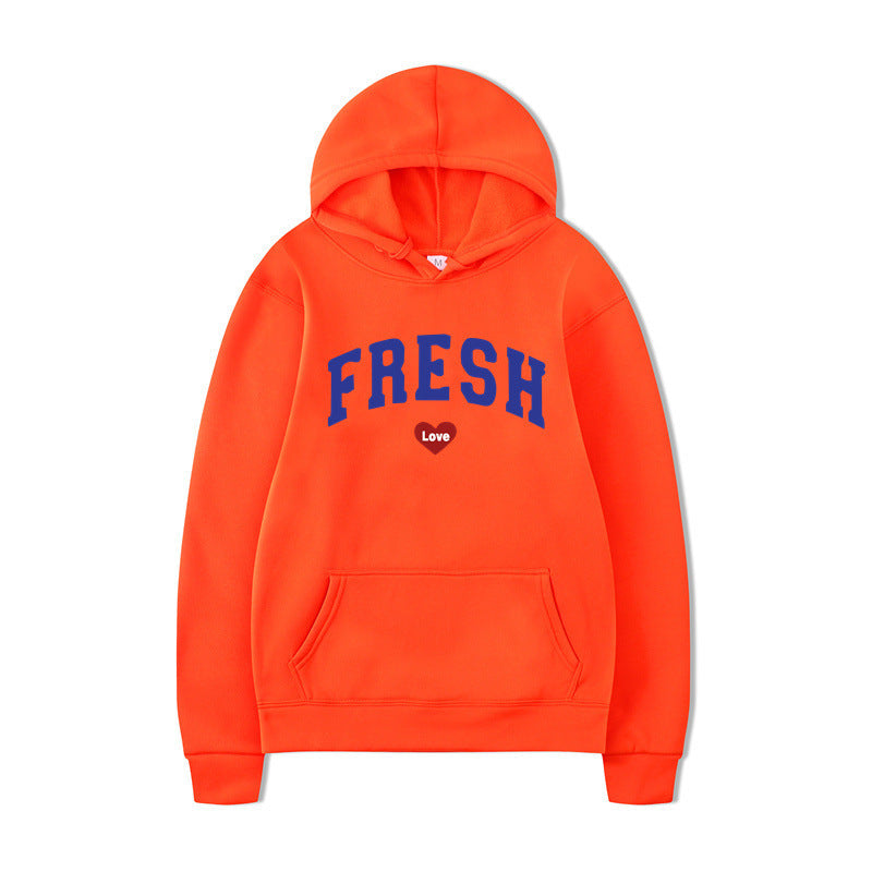 Damen Kapuzenpullover Weiches Innenfleece Verspielter Schriftzug