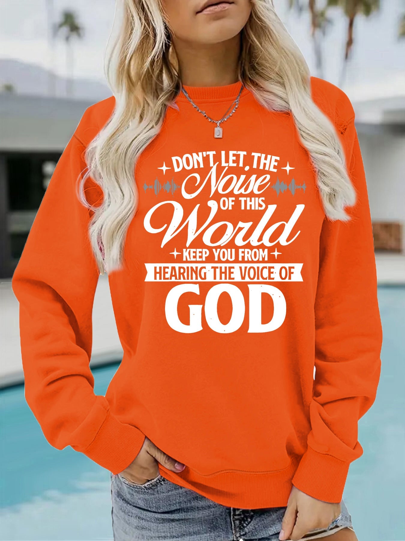 Damen Sweatshirt Bequem Inspirierender Aufdruck Norvielle