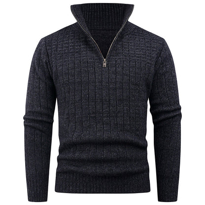Herren Strickpullover Moderner Reißverschluss Rippstruktur Bequem