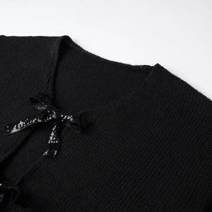 Damen Strickcardigan mit Schleifen Norvielle