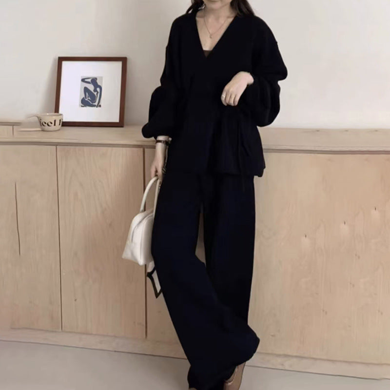 Damen Wickeloberteil Weites Design mit Hose