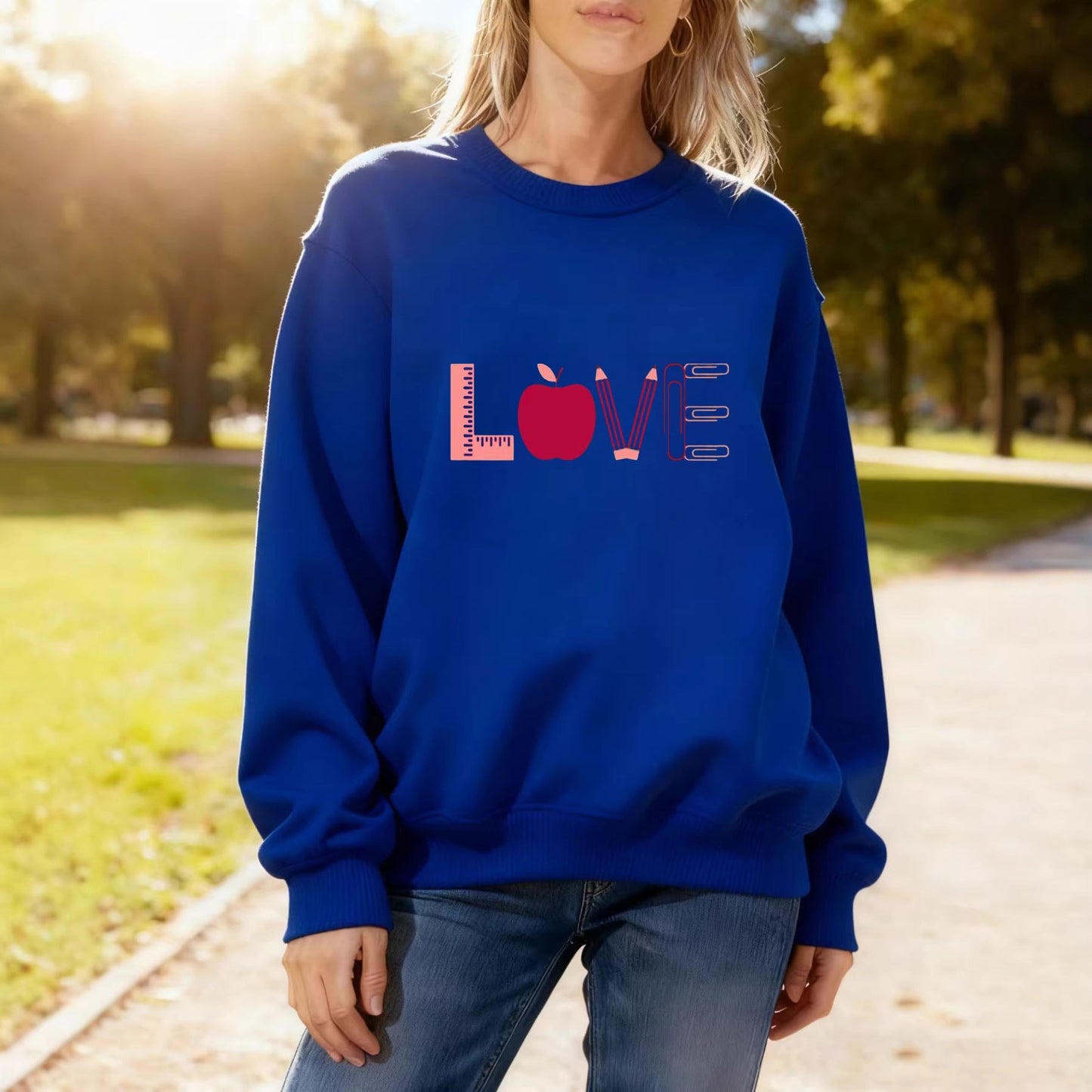 Damen Sweatshirt Kreatives Love-Motiv Norvielle