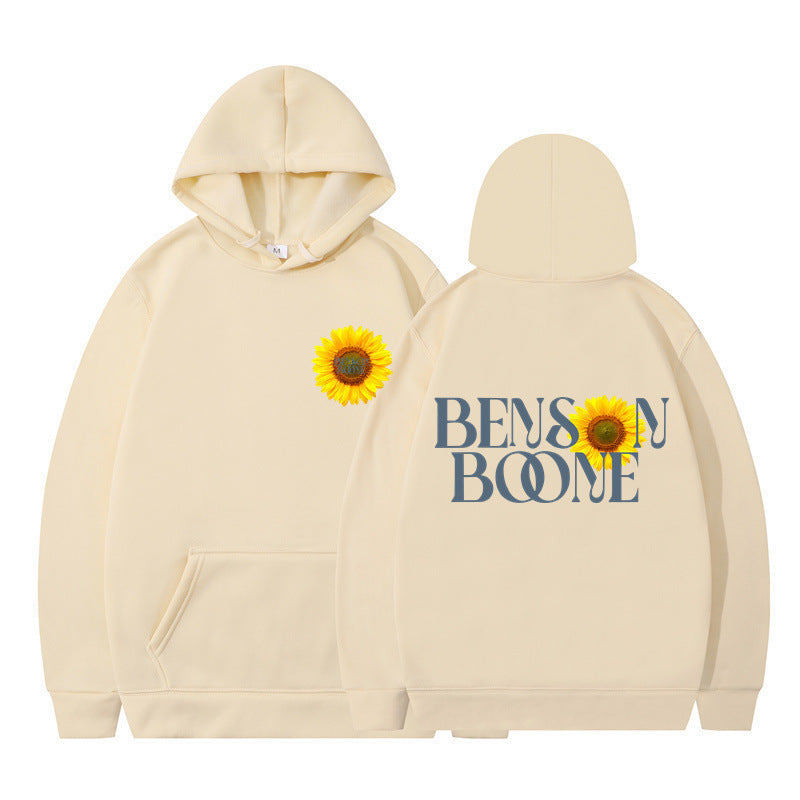 Damen Kapuzenpullover Sonnenblumenmotiv Bequem