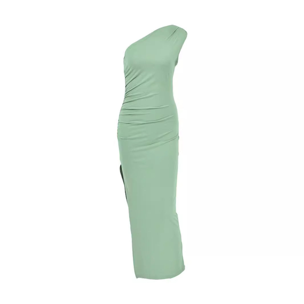 Damen Wickelkleid Asymmetrisch Hohem Schlitz Norvielle