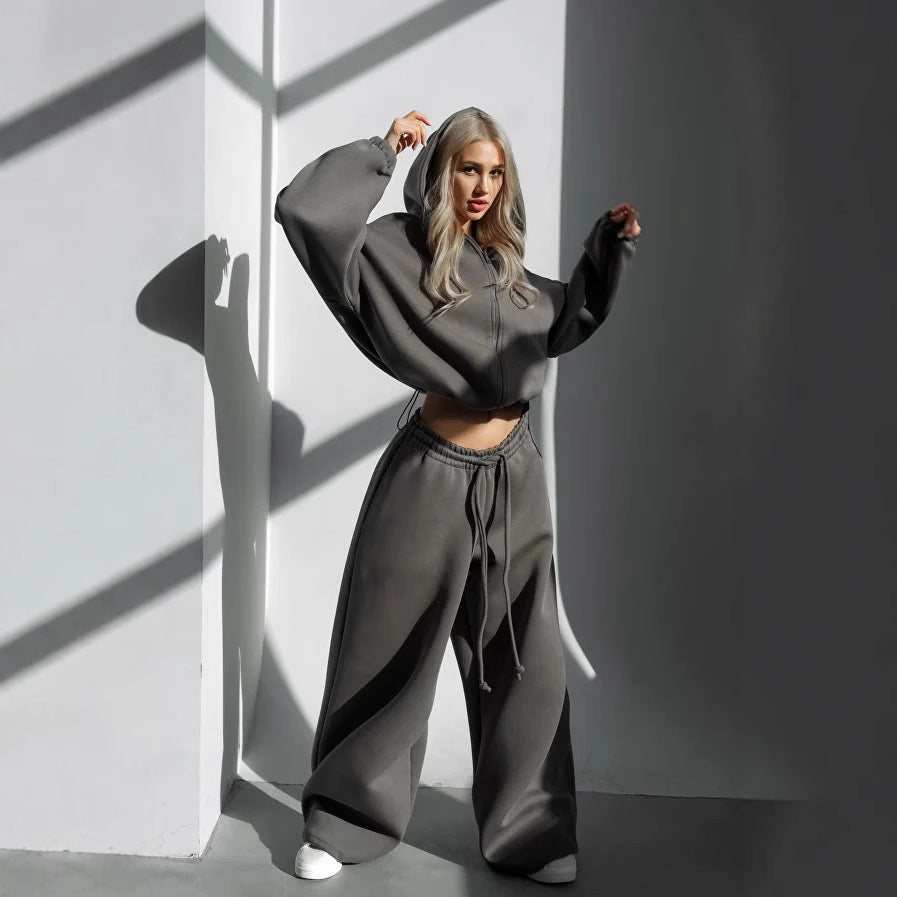 Damen Cropped Hoodie Sportlich mit Innovativem Abschluss Schwarz - Norvielle