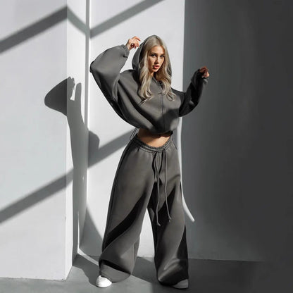 Damen Cropped Hoodie Sportlich mit Innovativem Abschluss Schwarz - Norvielle