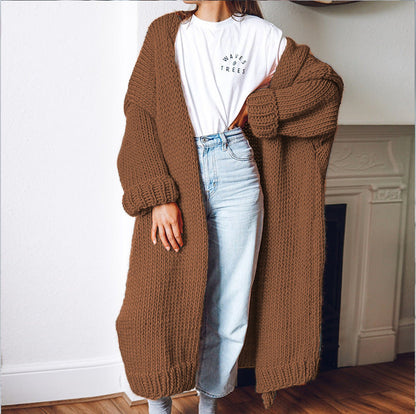 Damen Grobstrick Cardigan Oversized Bequem