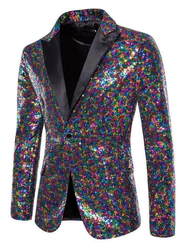 Herren Blazer Pailletten Elegant Dekorativ
