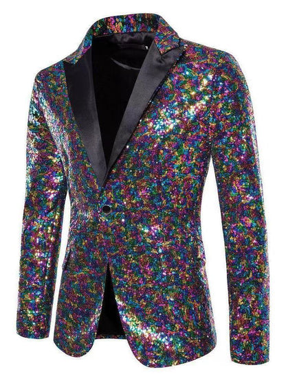 Herren Blazer Pailletten Elegant Dekorativ