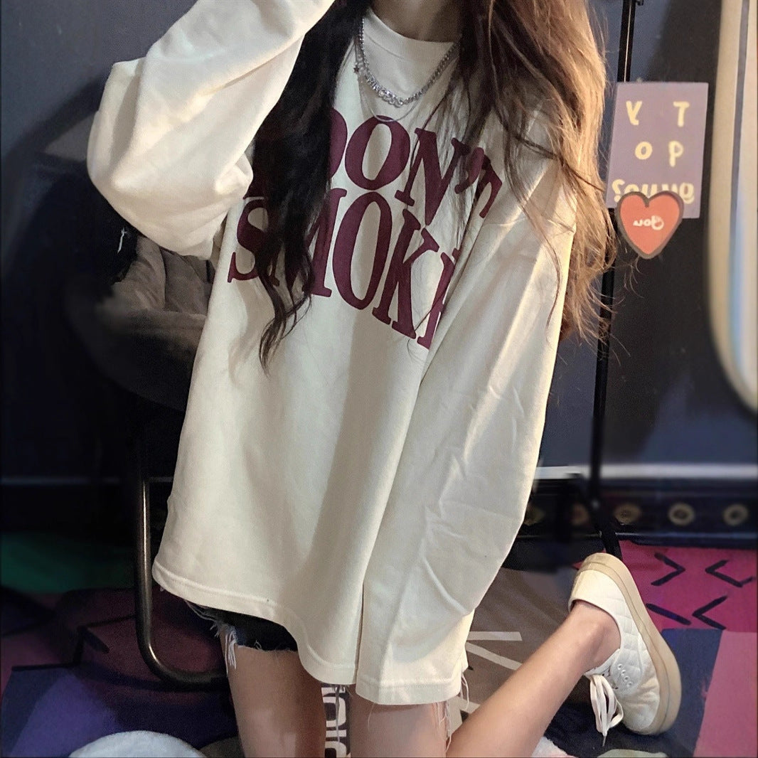Damen Oversized-Shirt mit Schriftzug Groß