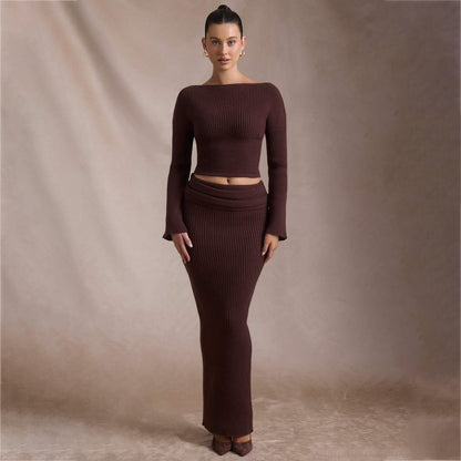 Damen Strickkleid Figurbetont Lässiger Bund Norvielle