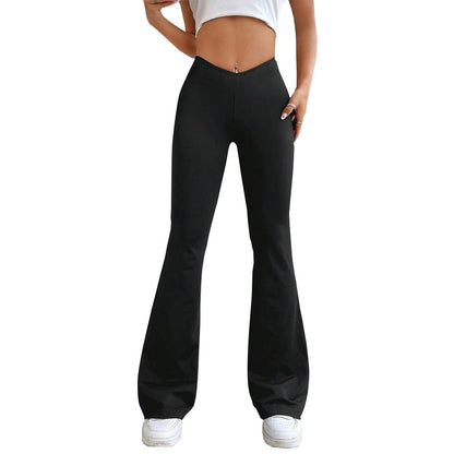 Damen Flare-Hosen Hochtailliert Elastisch Norvielle
