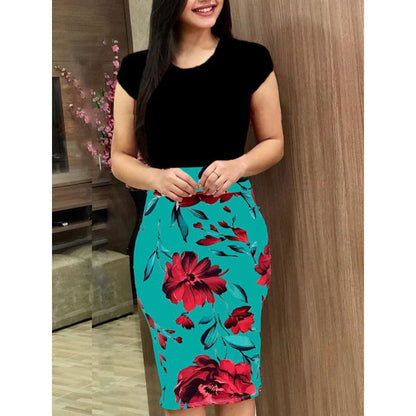 Damen Wickelkleid Streifen Taillengürtel Norvielle
