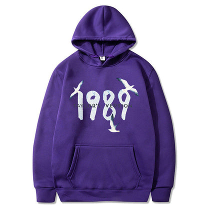 Damen Kapuzenpullover Hochwertige Baumwolle Vogelmotiv