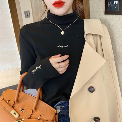 Damen Turtleneck Pullover mit Schriftzug