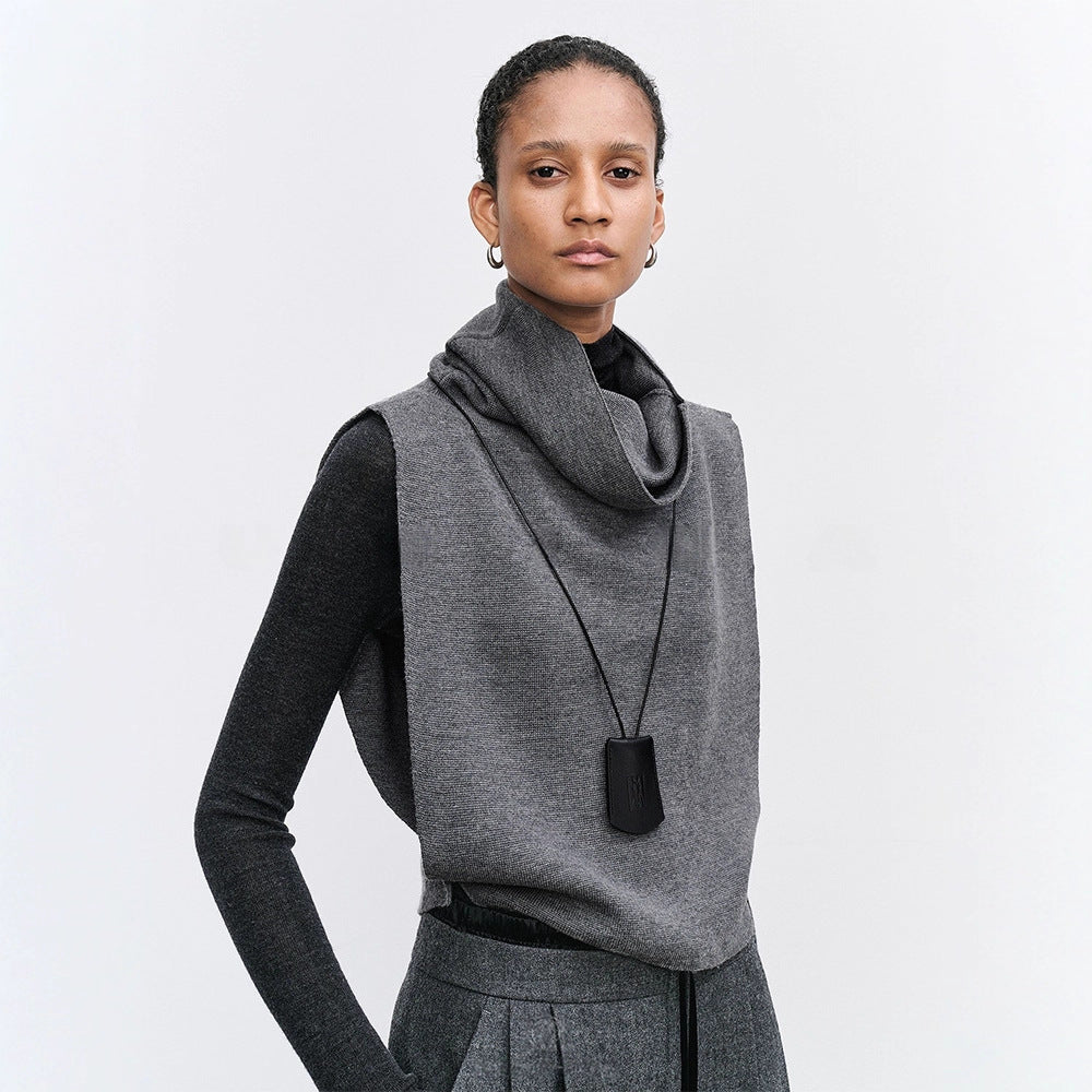 Damen Strickweste Hochkragen Norvielle - Norvielle
