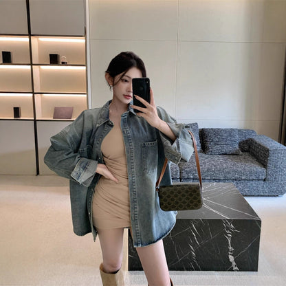 Damen Oversize Denim Hemd
