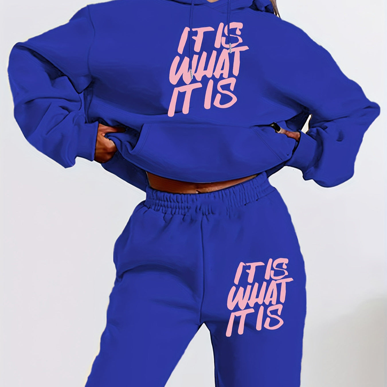 Damen Jogginganzug Statement-Print Lässiger Schnitt Norvielle