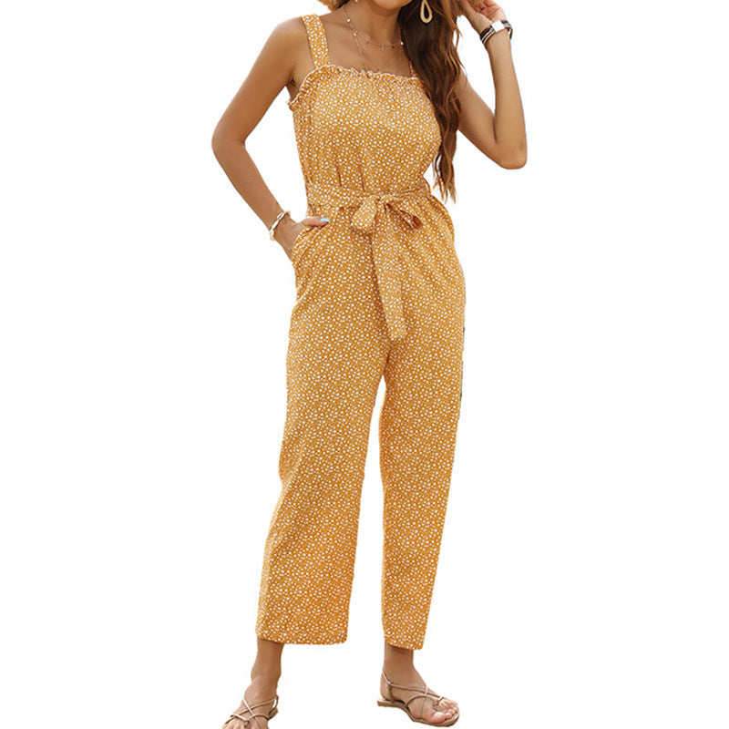 Damen Jumpsuit mit verstellbaren Trägern und Taillenzug Norvielle