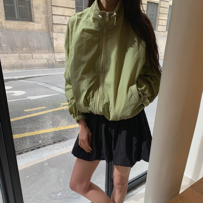 Damen Windjacke Leicht Voluminöse Ärmel Norvielle