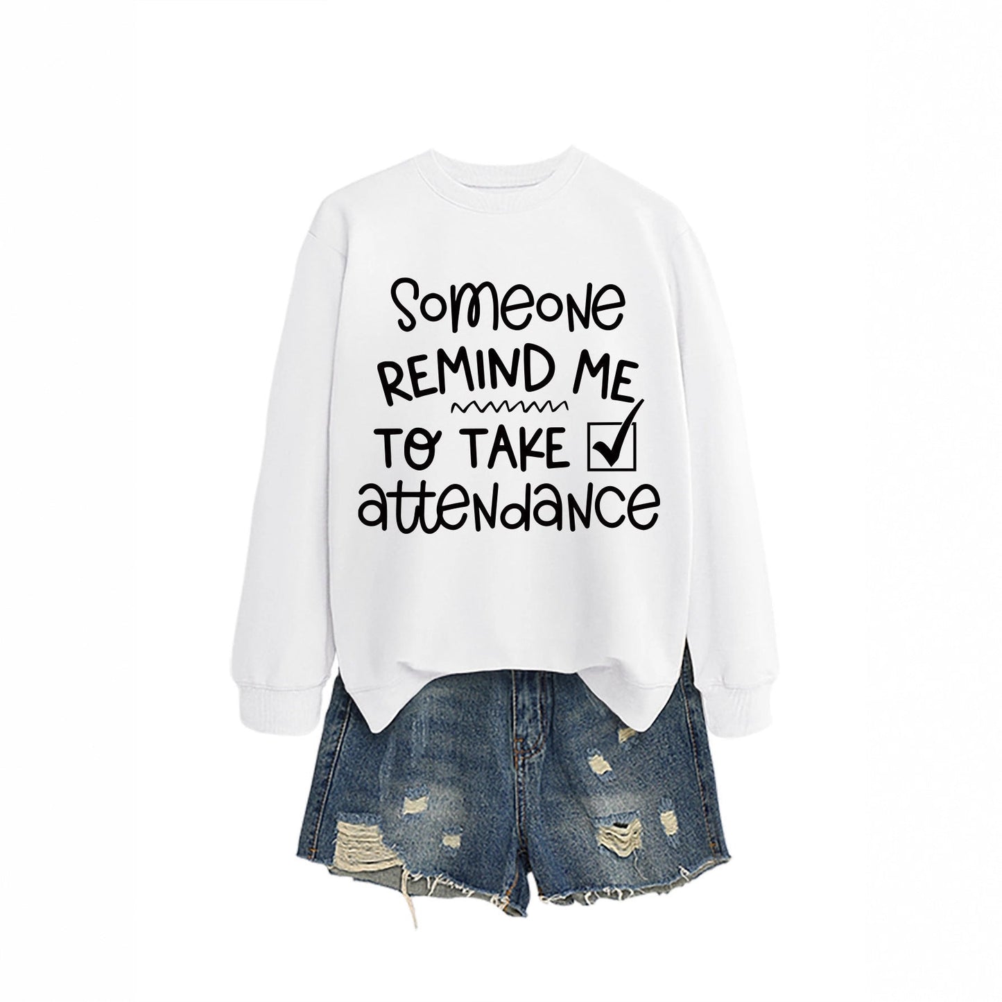 Damen Sweatshirt Witziges Motiv Inspirierender Schriftzug Grau