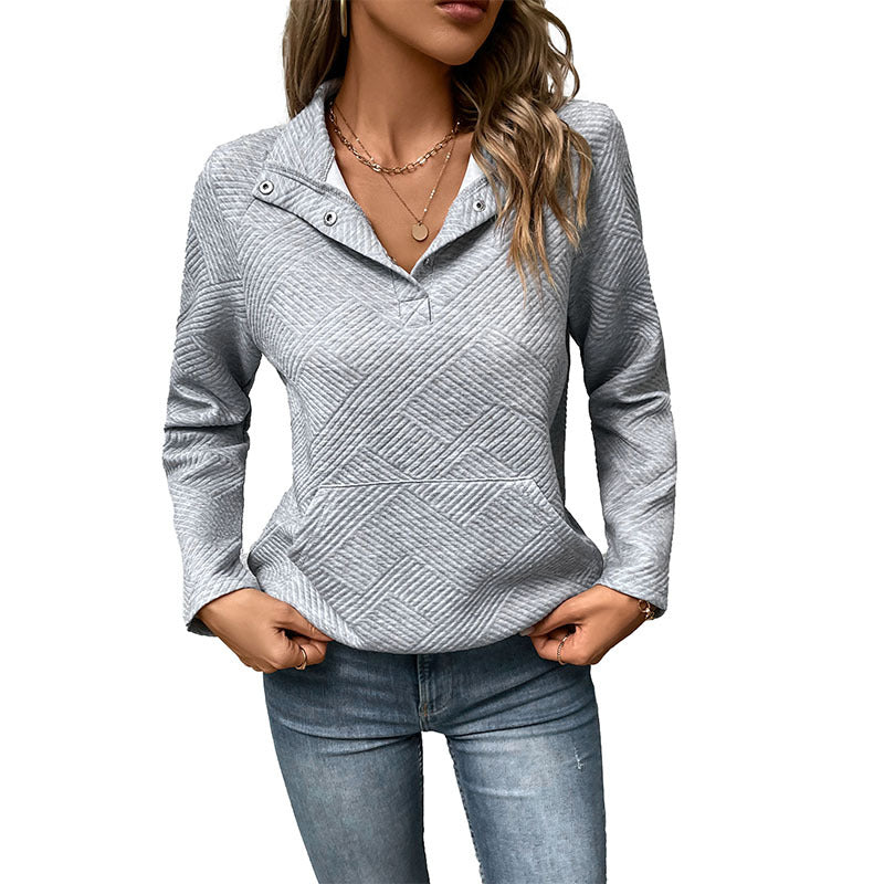 Damen Kapuzenpullover Strukturiert Kängurutasche Beige