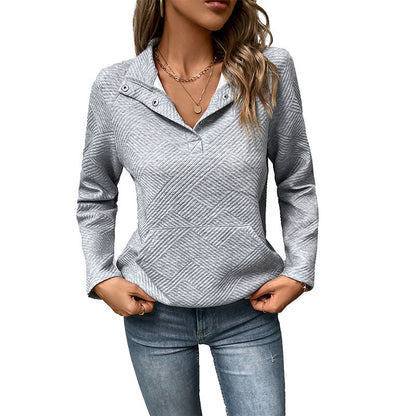 Damen Kapuzenpullover Strukturiert Kängurutasche Beige
