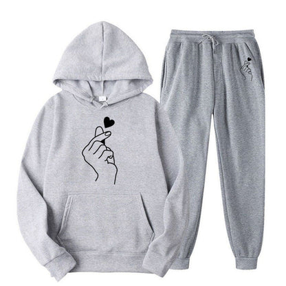Damen Jogginganzug Herzmotiv Bequem Norvielle