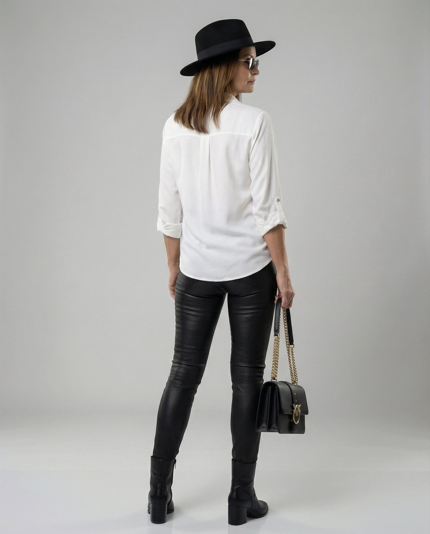 Damen Bluse Klassischer Schnitt Mit Taschen