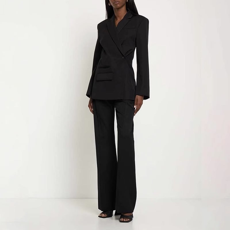 Damen Blazer Asymmetrisch Moderner Schnitt Norvielle