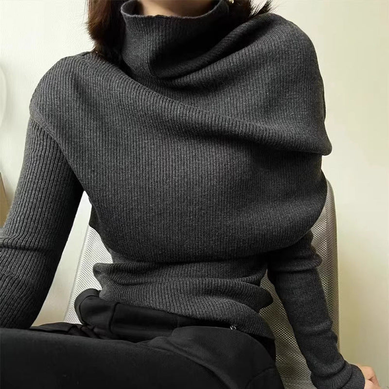 Damen Rollkragenpullover Asymmetrisch Norvielle - Norvielle